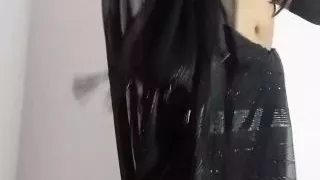 Lavisha Saxsena removing her black Saree and a bra for her naked dance performance Hindi audio.