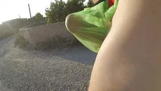 My thong rips while running and I get caugh nude by a cyclist