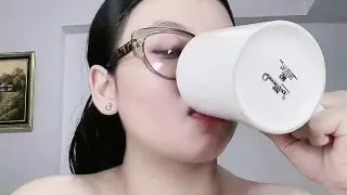 Beautiful college student stroking round