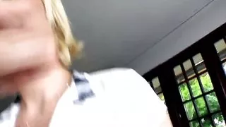 Carmen is a blonde who loves feeling Nick and Frank's cocks