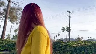 Italian Long Hair Milf Artemisia Love Smoking a Cigarette Outdoor