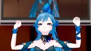 Genshin Impact Keqing Undress Dance and Nude Sex Mmd 3D Blue Hair Color Edit Smixix