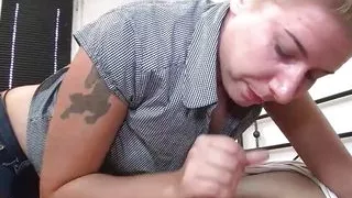 Mature couple pussy fucking in dogging position, huge hand penetrated in pussy