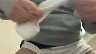 Almost caught without underwear in the kitchen