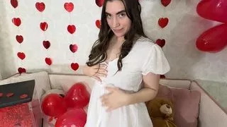 in mouth on Valentine's Day for a gift of roses