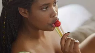 Ebony hottie and lollipop