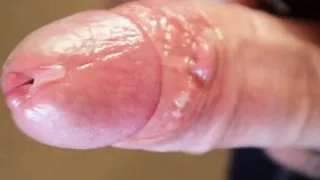 cock lube streams close up