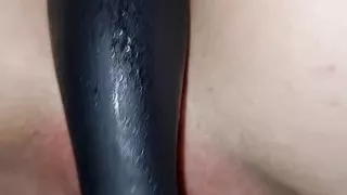 Moist vagina gets fucked nicely with a dildo