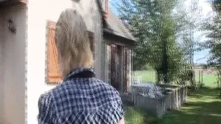 Blonde French domina pegs her man after he fucked a hot brunette bitch