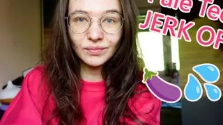 Pale Teen Girl gives perfect Jerk of Instruction JOI