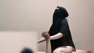Swaying neighbor in hijab veil hot sex