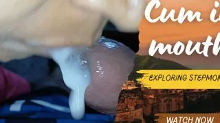 Cum in mouth, mother enjoy with stepson when father not in home.. M2.0