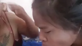 Threesome Blowjob with Asian Girl Best Suck
