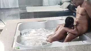 Cumming hard on the naughty girl's face