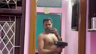 Hot Flexing At Home Gym