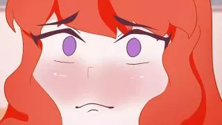 Red-haired Daphne takes off her panties in the toilet in front of an unknown guy without complexes !