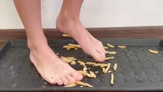 My feet are trampling on the food