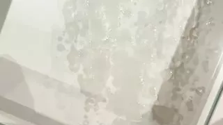 Shooting my huge load over a glass table