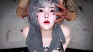 3D Horny Slut Asian Whore Cheating with Big Dick Stranger Outside the Door