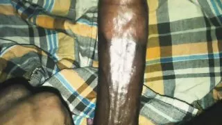 Huge big black cock stroking