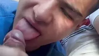 My friend sucks it on me in the car and swallows all my milk