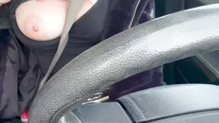 Italian Big tits Milf Artemisia Love Driving around and flashing her juicy boobs