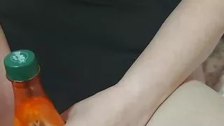 Hand and pussy JOI with bottle