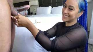 Sloppy Blowjob By Blue Hair Throatgoat 5 Min