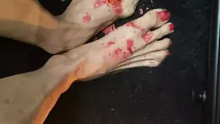 really nice tiny feet with red long toes