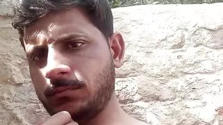 Very Handsome man in bathroom showing his beautiful body to his fans