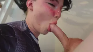 Cute Spider Girl Makes Me Cum With Her Mouth Upside Down