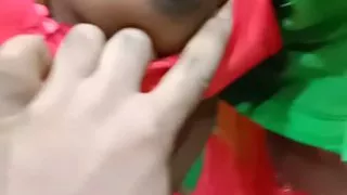 Desi Indian Tamil village dusky housewife wearing saree and showing boobs to her X-lover