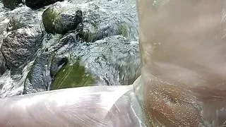 Solo masturbation and cumshot black dick outdoors