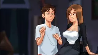 Teacher gets her tits sucked and her pussy banged by a young cock