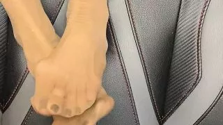 Sexy Tiny Feet in stocking with  long toes