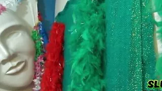 BBW busty Latina fucking with two guys