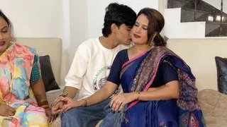 Indian beautiful sister-in-law calls her boyfriend and has sex with threesome