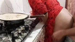 Indian step mom sex video in the kitchen
