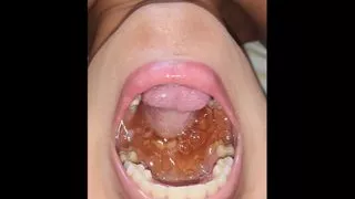 Swimming pool of piss in my slave's mouth and putting the spit and cum to swim