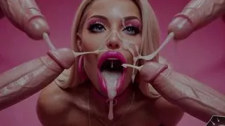 Blowbang with Mila Curvy Blonde Woman