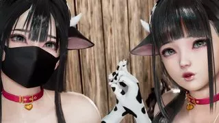 Huge Orgy with Two Sexy Chubby Japanes Cowgirls - 3D animation - SUB - 2025