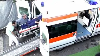 German - Hard sex in ambulance car