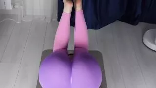 Young stepmother seduced stepson while doing yoga.