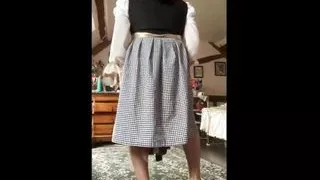 In DIRNDL outfit for a day