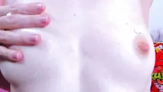 Lotion on Tits Extreme Close-up