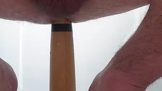 Hands free prostate orgasm with big toys