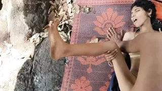 An asian girl was fuking hard with local boyfriend in jungle, hardcore  outdoor fucking