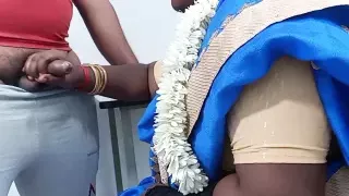 Desi Tamil bhabhi sucking devar cock and hard doggy fuck