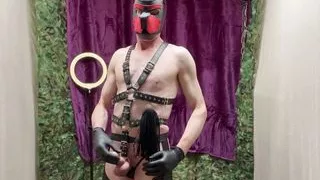 Solo Masturbation And Cum With Kinky Mask