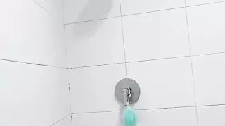 Beautiful female student from asia bathing while dancing